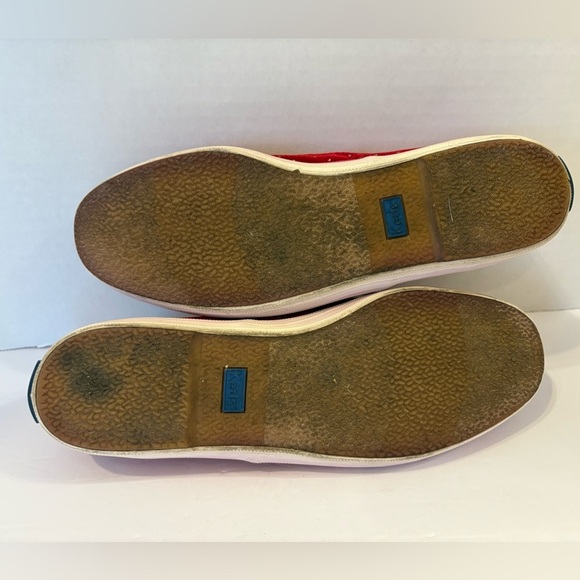 Keds Taylor Swift red velvet rhinestone accented tour sneakers size 8.5 - Picture 11 of 13